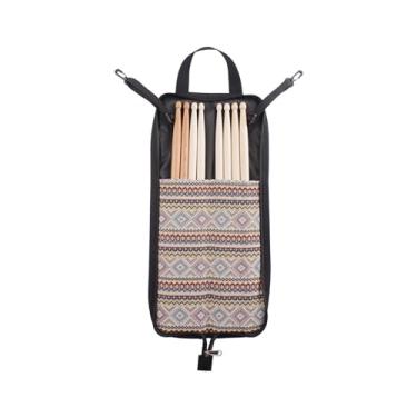 Imagem de Conjunto de baquetas duráveis e portáteis, mallet com 2 pares de baquetas antiderrapantes, tecido Oxford, ganchos para pendurar, suporte de bengala para bateristas, percussão