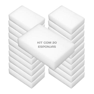 Imagem de Kit Esponja Mágica Multiuso Branca para Limpeza Pesada de Paredes, Inox e Azulejos (20)