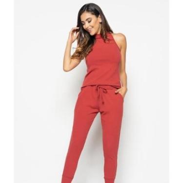 Imagem de Calça Jogger Salvatore Fashion Comfy Malha Canelada Feminina-Feminino