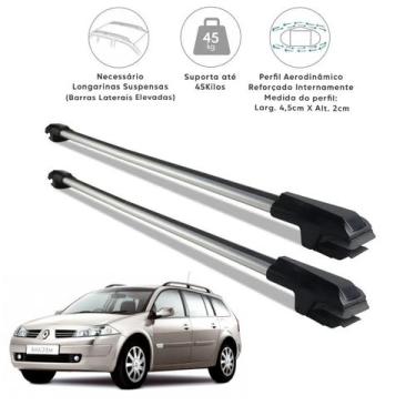 Imagem de Rack Travessa de Teto Prata Aluminio Renault Megane Grand Tour Wagon 2