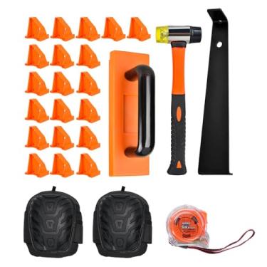 Imagem de Generic Ferramentas de Piso Laminado, Kit de Instalação de Pisos de Madeira, Maconha de Dupla Face Batendo Barra de Tração 20 Espaçadores 5m Fita Medida para Instalação de Piso de