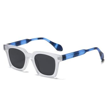 Imagem de Óculos de Sol Bicolor Feminino UV400 Masculino para Esportes ao Ar Livre, Corrida e Ciclismo, Azul Âmbar e Cinza
