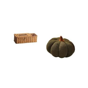 Imagem de Fenteer Caixa de Armazenamento de Abóbora para Guardanapos, Almofada de Pelúcia Decorativa para Quarto, Cozinha, Mesa, Controle Remoto, Tecido, Almofada de So