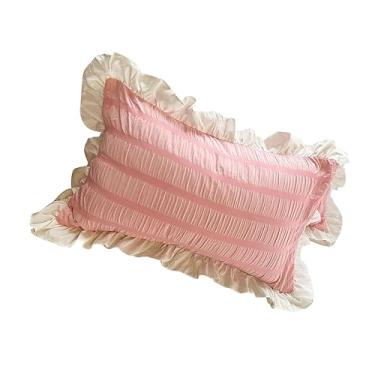 Imagem de Generic Fronha, Fronhas de Fibra Química Com Babados Confortáveis ​​e Adequadas para a Pele para Adultos para Quarto (48x74cm/18,9x29,1 pol.)