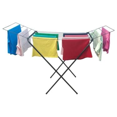 Imagem de Varal de Chão | Dobrável e Portátil | Ideal para Secagem de Roupas(VARAL PRETO COM ABAS)