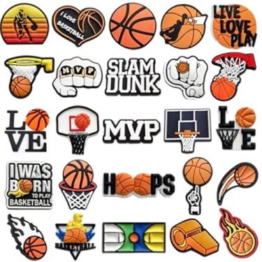 Imagem de Pingentes de bola esportiva para sapatos, pulseira de sapato de basquete, presente de festa, alfinetes de decoração de sapatos, acessórios para homens e mulheres, Multicor, Medium