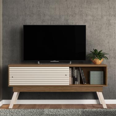 Imagem de Rack TV 65 Pol 150cm Bancada para Sala Orlin Naturale/Off White M20 - D'Rossi