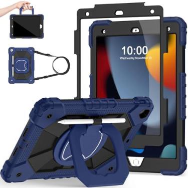 Imagem de Scnioy Capa para iPad 9ª geração, capa para iPad 9ª 8ª geração, iPad de 10,2 polegadas, 9ª geração, capa com protetor de tela, suporte para canetas, capas para tablet para crianças com suporte