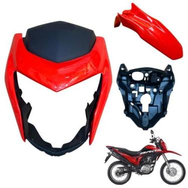 Imagem de Kit Carenagem Frontal Nxr Bros 160 modelo 2016 Até 2021 Máscara do Far