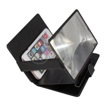 Imagem de Lupa Ampliadora Tela De Celular Portátil Dobrável Preta