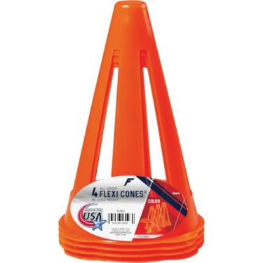 Imagem de Franklin Sports 3130S1 25 cm Marcadores flexíveis cones com alta visibilidade cor 44; pacote com 4