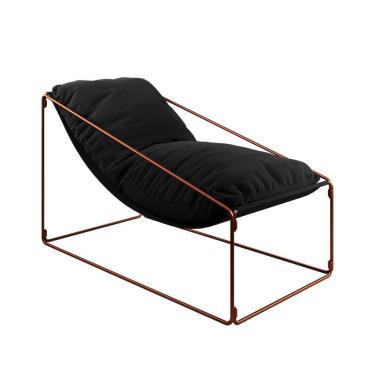 Imagem de Espreguiçadeira Industrial Arpoador Com Almofada Cobre E Preto - Cor: Preto