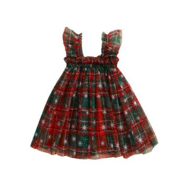 Imagem de Vestido de Natal Doisbetthsay Toddler Girl Tulle Tutu Wine Red