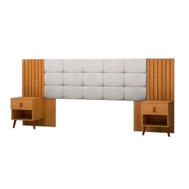 Imagem de Cabeceira Box Capitone 106x225cm Lady Marrom / Bege