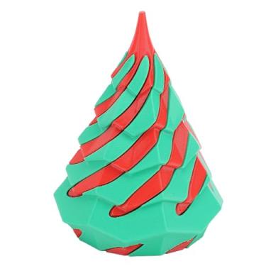 Imagem de Bewinner Mesmerizando o Brinquedo de Cone Espiral 3D Pirâmide de Pirâmide Passagem Requintada Material Requintado PLA Passa Através do Brinquedo para Alívio de Tédio Diversão Indoor (Vermelho e verde)