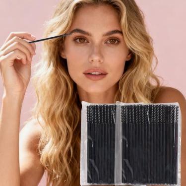 Imagem de Mini varinhas de rímel descartáveis skinny, 100 peças, micro pincel de cílios, aplicadores de pincéis de maquiagem pequenos para sobrancelhas