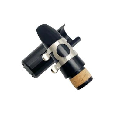 Imagem de B Kit de bocal de clarinete plano com ligadura, palheta e tampa, preto