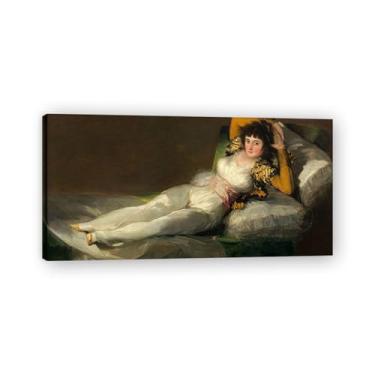 Imagem de Deitado no sofá Arte em tela romântica Francisco De Goya espanhola - Obra-prima clássica para decoração de escritório doméstico 50 x 100 cm emoldurada