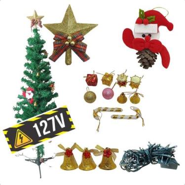 Imagem de Kit Enfeites Natalinos Para Árvore de Natal Pisca LED 110V - Zein Nata