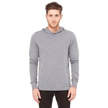 Imagem de Moletom com capuz de manga comprida de jérsei unissex Canvas 3512 Bella, Grey Triblend, XX-Large