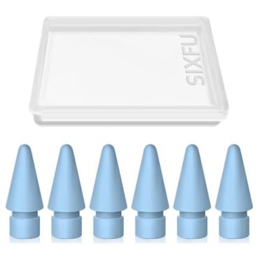 Imagem de Pacote com 6 pontas para Apple Pencil, ponta de caneta Apple compatível com iPad Pencil com capa para Apple Pencil Pro/USB-C/ iPencil/1ª geração/2ª geração (azul)