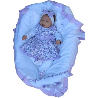 Imagem de Saída De Maternidade Bebê Menina Floral Luxo 05 Peças - Amora Enxovais