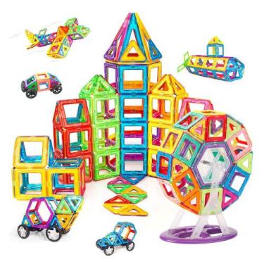 Imagem de Bloco Magnético de Montar Infantil Brinquedo Educativo Criativo Brasto