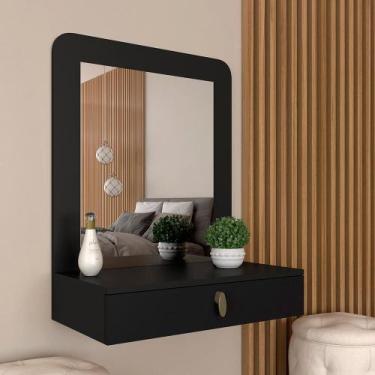 Imagem de Penteadeira Suspensa Com Espelho Maria Preto Fosco - Móveis Arapongas 