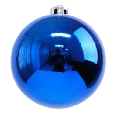 Imagem de Bola de Natal Grande Luxo, Azul Brilhante, Poliestireno, 20cm de Diâmetro, Decoração Natalina