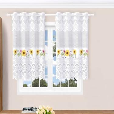Imagem de Beija Flor, Cortina Pia Bando Vitro Formosa Renda Cozinha 1,60x0,80x0,20 Cor:Girassol