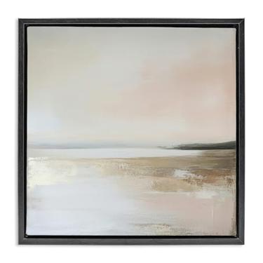 Imagem de Stupell Industries Muted Landscape Hidden Coast Black Framed Floater Canvas Wall Art, design by Petal Prints Design, 25 x 25