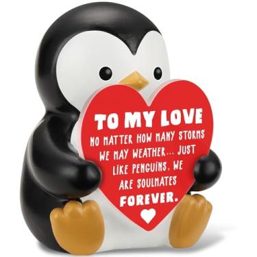 Imagem de akeke Presentes para ele, seu namorado, namorada, presente para meu amor, pinguim, presente de aniversário de casamento para mulheres e homens, presente romântico de Natal I Love You para casais