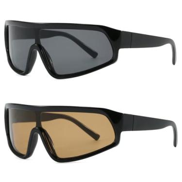 Imagem de 2 Óculos de Sol Esportivos Femininos Estilo Punk para Ciclismo ao Ar Livre, Modelo Monobloco Person