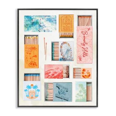 Imagem de Stupell Industries California Beach Matchboxes arte giclée emoldurada preta, design de Ziwei Li, 76 x 61 cm