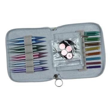 Imagem de KiBcsLic Conjunto de agulhas circulares intercambiáveis ​​para tricô, fáceis de usar, ideais para iniciantes na arte de tricotar e fazer mantas.