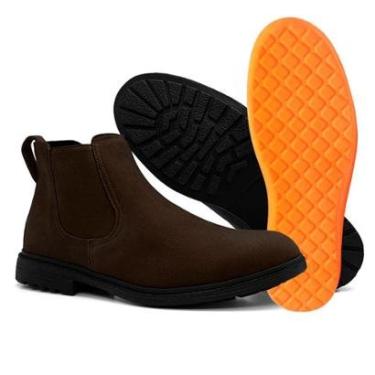 Imagem de Kit Bota Chelsea Masculina Com Palmilha Gel Botina Country Confortável Leve Macia Resistente-Masculino