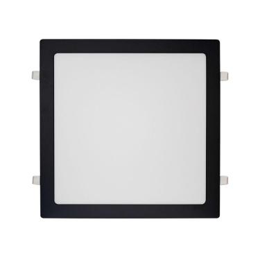 Imagem de Painel De Led Blumenau Slim Quadrado De Embutir 24w Bivolt Preto 3000k Luz Amarela