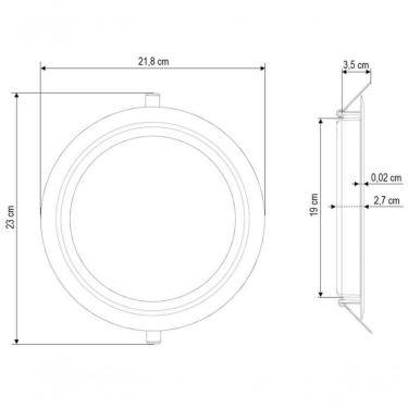 Imagem de Plafon Led Tramontina Redondo De Embutir Slim 1500 Lm 18 W Bivolt 4000 K Luz Neutra