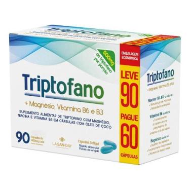 Imagem de Triptofano + Magnésio, Vitamina B3 e Vitamina B6 - 90 Cápsulas - La Sa