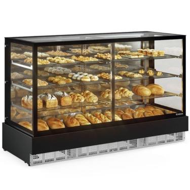 Imagem de Vitrine Neutra Conveniência Gourmet Mgen200 Gelopar Balcão Seco Preto Bivolt