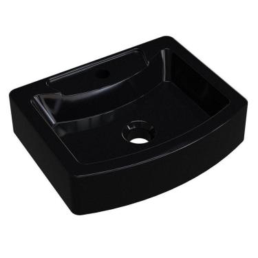 Imagem de Cuba Pia De Apoio Para Banheiro Retangular Aria Rt41 C08 Preto