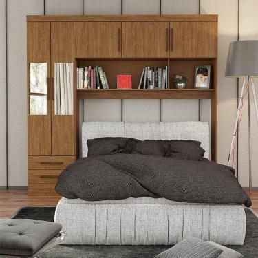 Imagem de Guarda Roupa Modulado Paris 5 Portas Com Espelho E 2 Gavetas Freijó