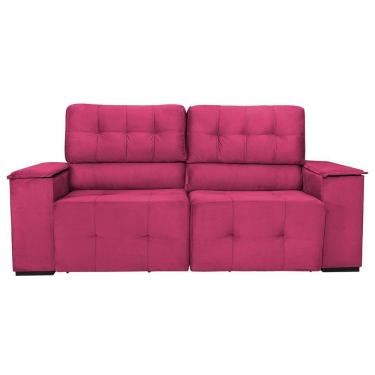 Imagem de Sofá Cama Retrátil Sala Vicenza Vicenza 210cm Suede Pink