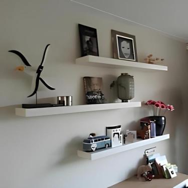 Imagem de Prateleira Suporte Embutido 90x25x4cm Branca Conceito - Organize&Decor