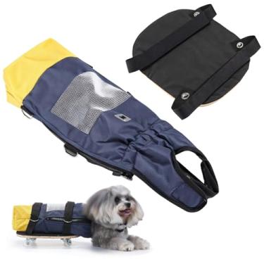 Imagem de Cadeira de rodas com suporte para mobilidade de cães para pernas traseiras, estrutura de nylon, malha respirável, disponível em P, M, G, para cães de 2,3 a 8 kg