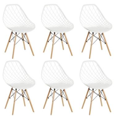 Imagem de Conjunto 6 Cadeiras Clarice Cloe Kaila Madeira Movescan Branco