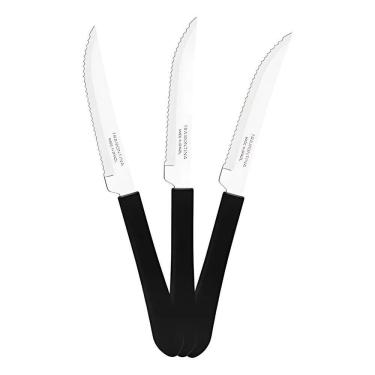 Imagem de 2X 12 Faca De Mesa Inox Tramontina Leme Preto Ref 23180404