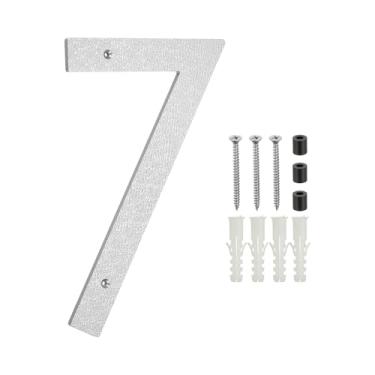 Imagem de PATIKIL Números de casa de 30,5 cm para o exterior, número 7 ABS textura de plástico flutuante número de casa moderna caixa de correio números de porta com kit de unhas para rua residencial externa