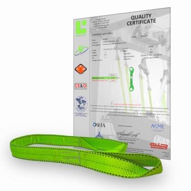 Imagem de Correias de elevação para talha, 2,5 cm x 2' Heavy Duty Twisted Eye Lifting Sling 2,9 kg Capacidade alças de elevação Nylon Tree Saver Recovery Strap Web Sling Correia de guincho