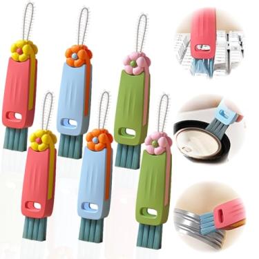 Imagem de Conjunto de escovas de limpeza de lacunas de tampa 3 em 1, escova de limpeza de garrafa multifuncional para limpeza de garrafas, ferramentas de limpeza de cozinha doméstica, 6 peças